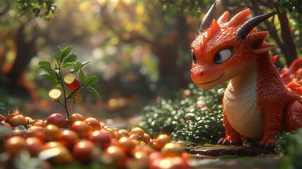 Golden Harvest with a Tiny Dragon's Treasure Adventure in the Garden