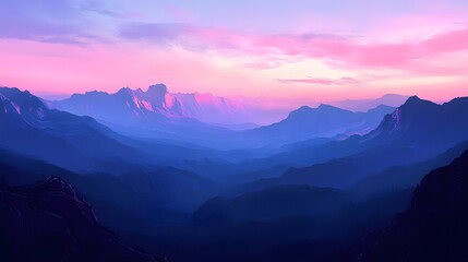 Fototapeta premium Panorama beautiful lanscape of mountain and wild in the twilight.