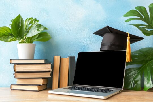 Webinar, business online training, education on the computer or e-learning concept, modern illustration of a video tutorial