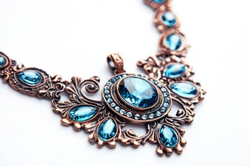 Obraz premium Elegant piece of jewelry necklace, displayed attractively isolated on white background