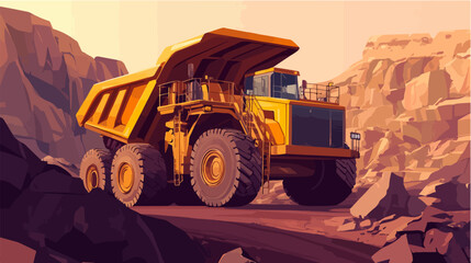 Obraz premium Illustration of heavy quarry equipment.