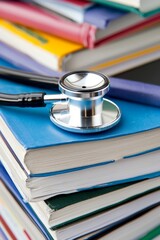 A book and stethoscope represent medical education