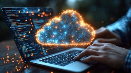 Business professional using cloud-based software on a laptop while collaborating with a remote team, symbolizing the flexibility and efficiency of digital tools