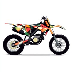 Fototapeta premium a motorcycle with a colorful design on the front