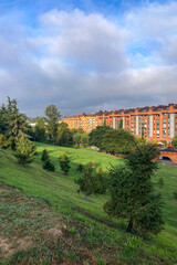 Walking on the historic town in Oviedo, Spain