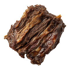 Juicy Shredded Mexican barbacoa beef  isolated on a transparent background, authentic cuisine