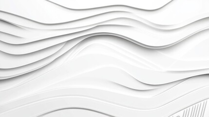 Abstract white waves create a serene and minimalist visual effect, AI