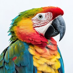 Naklejka premium a colorful parrot with a white background