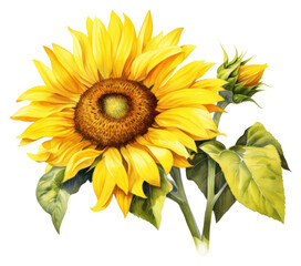 Fototapeta premium PNG Sunflower plant transparent background inflorescence.