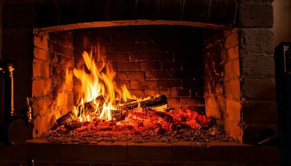 fireplace with fire
