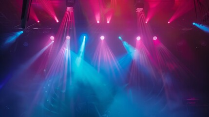 Rock concert with colorful stage lighting