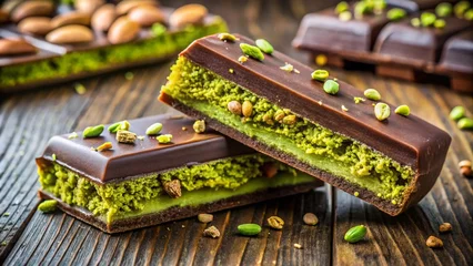 Dubai chocolate with pistachio filling