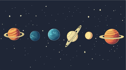 Fototapeta premium Illustration of space. Planets. Galaxy.