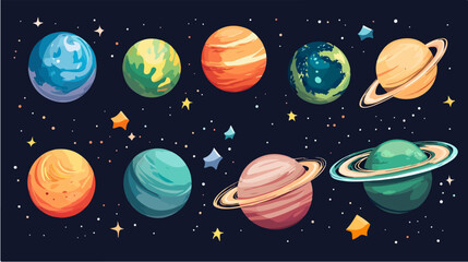 Illustration of space. Planets. Galaxy.
