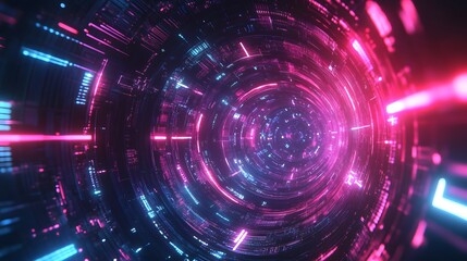 Obraz premium Abstract circular science fiction futuristic background. 