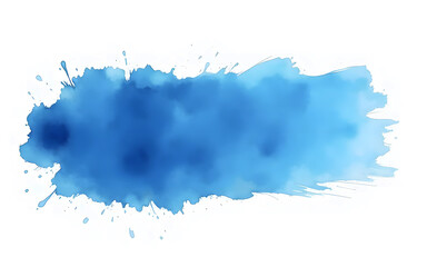 Obraz premium blue paint brush strokes in watercolor white background