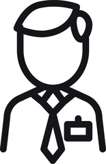 Staff icon. Man in suit icon. Office worker avatar