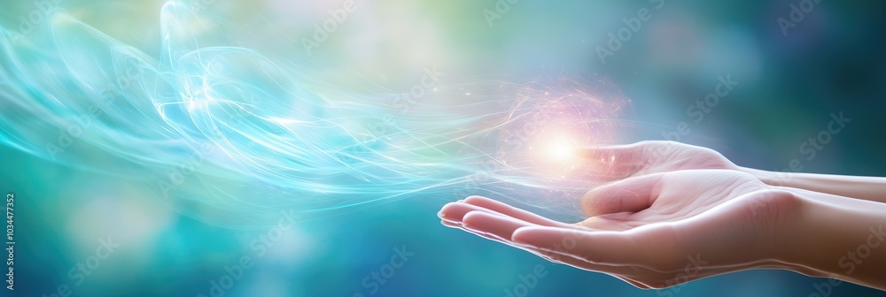 Poster exploring modern magic through the lens of string theory in a mystical moment of creativity