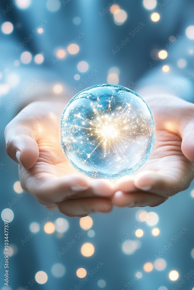 Aufkleber Exploring Modern Magic Through the Lens of String Theory in a Mystical Light Bubble