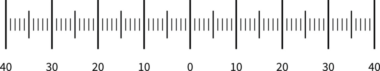 Measurement scale. Length size calibration ruler grid
