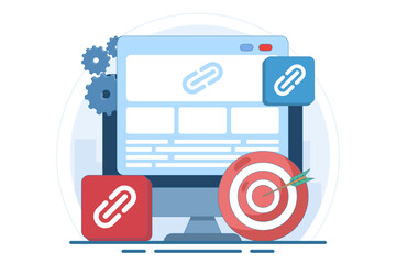 link management concept, search engine optimization, tiered link building, SEO optimization, search engine ranking development, getting links from various website sources, digital marketing strategies
