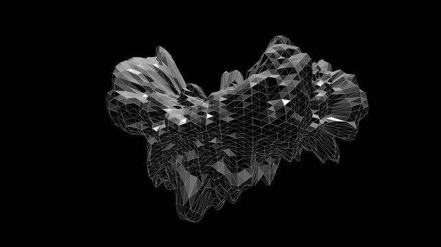 Puffed: Destructed geometry Pattern Space Geometric Landscape Modern Technology Design Background 4K stock animation video