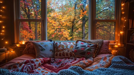 Autumn interior of a country house