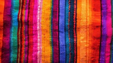 Wooven Wool multicolor andean textile, traditional Fabric Background, colourful Texture. Cusco - Per&Atilde;&ordm; Latin America 