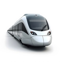Naklejka premium Modern High-Speed Train Isolated on White Background