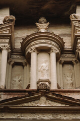 The Treasury at Petra, Wadi Musa Jordan - Tourist Attraction and Famous Filming Location of Indiana Jones - historic buildings of the Middle East