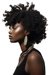 Fototapeta premium PNG A black women portrait jewelry earring.