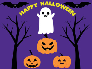 Fototapeta premium Happy Halloween poster, banner vector template. Happy Halloween party banner for october event