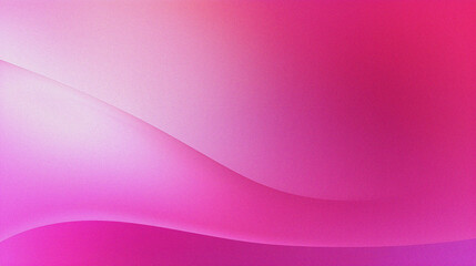 Abstract pink wavy gradient background with grainy texture. Magenta trendy backdrop with noise effect. Retro illustration.