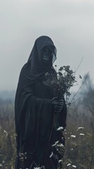 The Grim Reaper's Gift: A Dark and Eerie Portrait