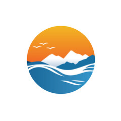 Vector design of mountains and lakes