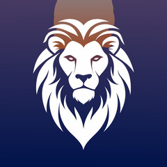 Obraz premium Simple lion face logo vector image