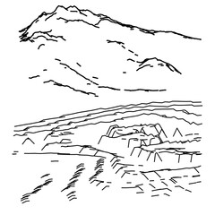 SVG of mountains/terraced hills through blender.