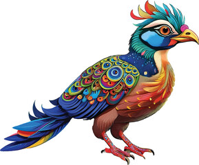 Obraz premium mandala style colorful bird vector 
