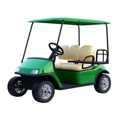 Green Golf Cart on transparent background