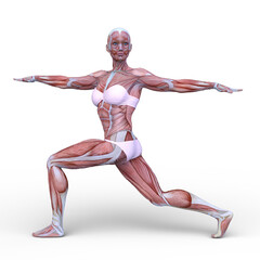 ポーズをとる女性　3DCGレンダリング