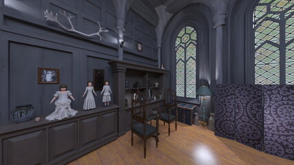 応接間　3DCGレンダリング