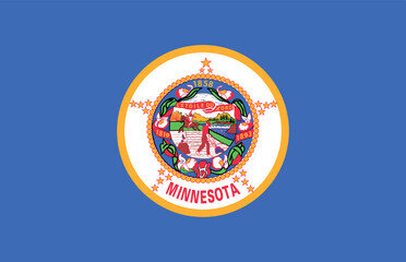 Old normal pre-2024 flag of the United States federal state of MINNESOTA with original aspect ratio