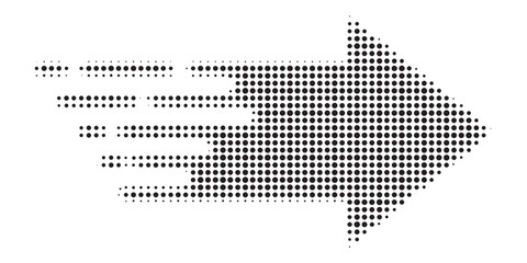 Pixelated halftone speed process icon, and additional icons. Vector halftone collage of speed process icon made of round items.