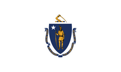 Normal flag of the United States federal state of MAINE with original aspect ratio