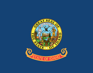 Normal flag of the United States federal state of IDAHO with original aspect ratio