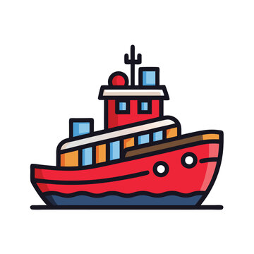 recommend clip art: tugboat silhouette vector design illustration on white background