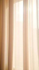 Obraz premium Soft sunlight filtering through sheer curtains creates a warm and inviting ambiance, perfect for brightening up interiors and enhancing a cozy atmosphere.
