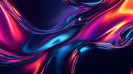 Fototapeta premium Vibrant Iridescent Colors Flowing across a Fluid Abstract Background for Creative Design