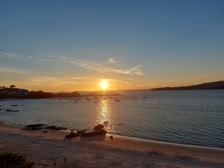 Atardecer en el litoral de Marín, Galicia