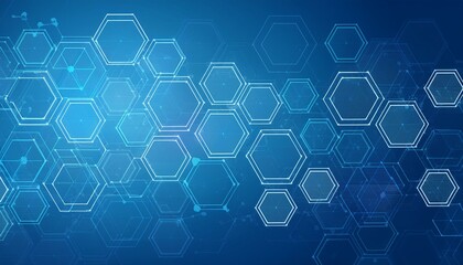 hexagons pattern blue background for genetic research and chemical engineering innovation technology
